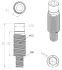 Dibujo técnico del conector T-Matic con Torx 50 longitud 43 mm manga M12 y espárrago M8.