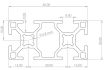 Dibujo técnico Perfil de Aluminio Ranurado 3060 30x60mm ranura en T 8 mm dimensiones
