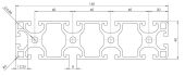 Dibujo técnico Perfil de Aluminio Ranurado 40160 40x160mm ranura en T 8mm dimensiones