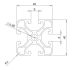 Dibujo técnico Perfil de Aluminio Ranurado 4040 40x40mm ranura en T 8mm dimensiones