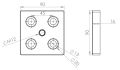 base m12 montaje estable aluminio