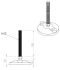 Dibujo técnico pie nivelador ajustable 80 mm con varilla roscada M12x100